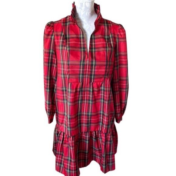 Tuckernuck Palmerston Dress Red Plaid Royal StewartTartan NEW - Picture 9 of 10